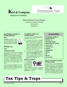Tax Tips & Traps 50 - Kiel & Company Chartered Accountant
