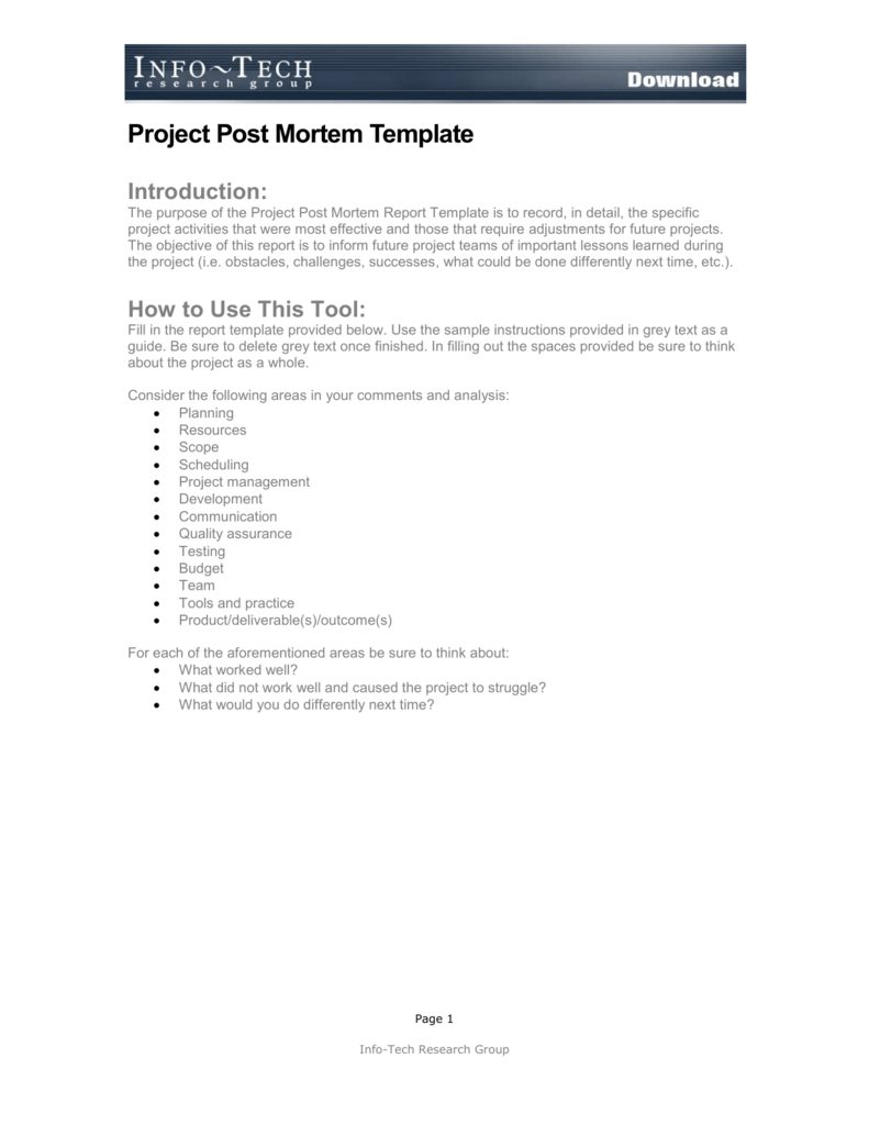 project-post-mortem-template