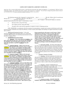 Joint marketing agreement template