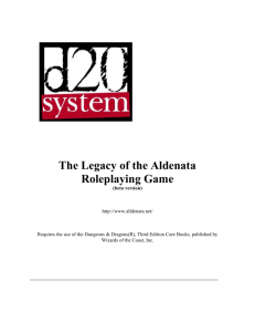 Legacy of the Aldenata Roleplaying Game (beta