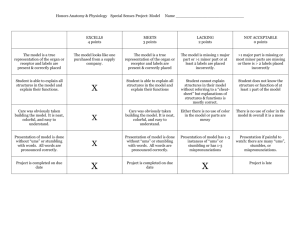 Honors Anatomy & Physiology Special Senses Project: Model Name