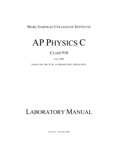 AP Physics C Lab Manual