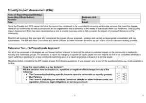 Budget Proposals Proforma: Impact and Engagement