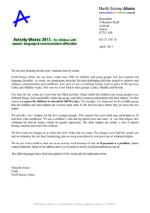 Activity Weeks Letter 2013