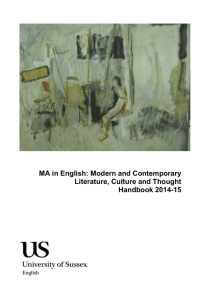 MA in English: SDCC - University of Sussex