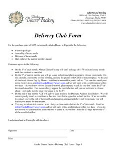 Delivery Club Form For the purchase price of $175 each month