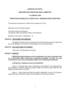 Newtown and Parkstone Area Committee Minutes