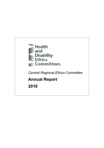 Annual report 2010 - Health and Disability Ethics Committees