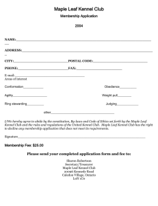 Membership Application - Maple Leaf Kennel Club