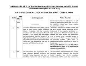 Addendum To R F P for Aircraft Maintenance & CAMO Services for