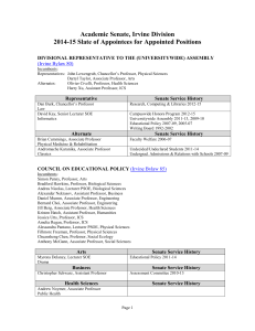 2014-15 Slate of Appointees