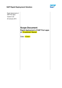 RDS Scope Document - SAP Service Marketplace