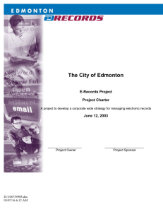 Project Scope - City of Edmonton