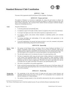 Standard Rotaract Club Constitution