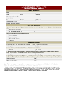 Membership application form - Rotaract Club of Ottawa South