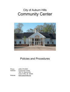 Community Center Policy and Procedures