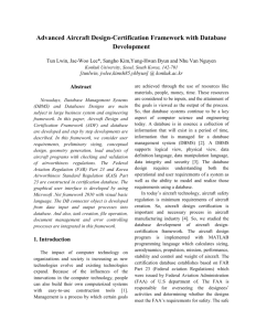 Advanced Aircraft Design-Certification Framework with Database