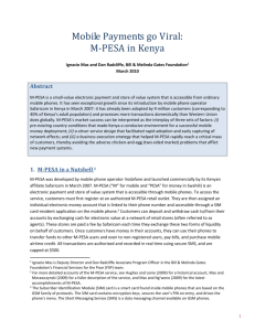 Mobile Payments go Viral: M-PESA in Kenya