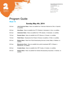 Program Guide Week 19 Sunday May 4th, 2014 5:20 am Latin