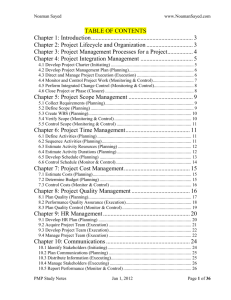 2011 12 25 PMP Study Notes