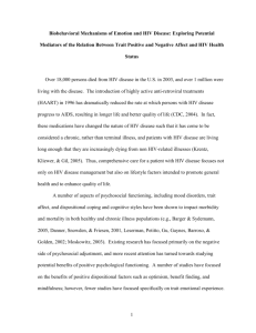 Benefits of positive emotion and mindfulness in HIV disease