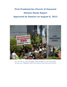 First Presbyterian Church of Hayward Mission Study Report