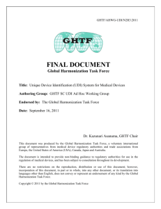 GHTF SC - Unique Device Identification System