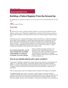 Building a Patient Registry From the Ground Up