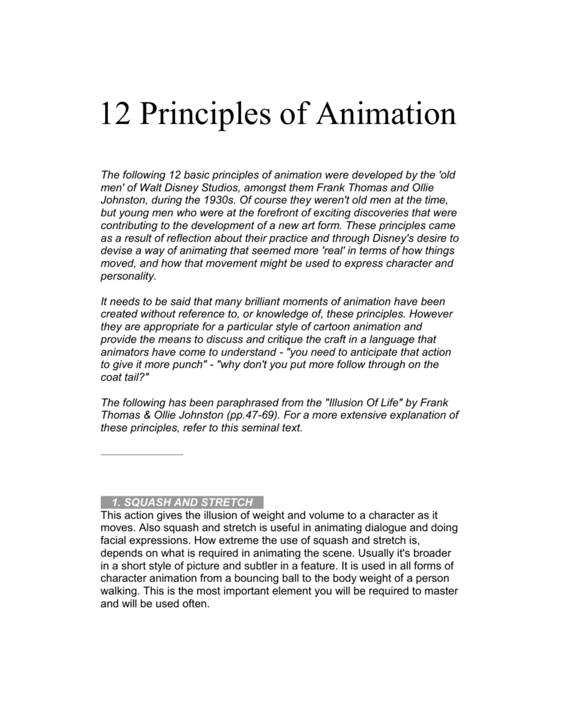 Fundamental Principles of Animation notes