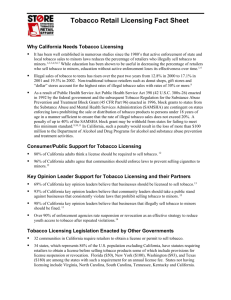 Tobacco Retail Licensing Fact Sheet