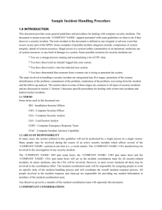 Incident Handling Procedure