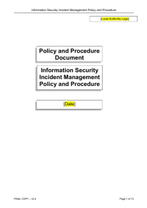 Information Security Incident Management Policy