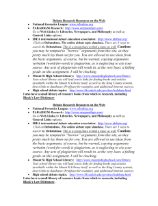 Debate Research Resources on the Web