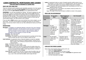 loan contracts, mortgages and leases