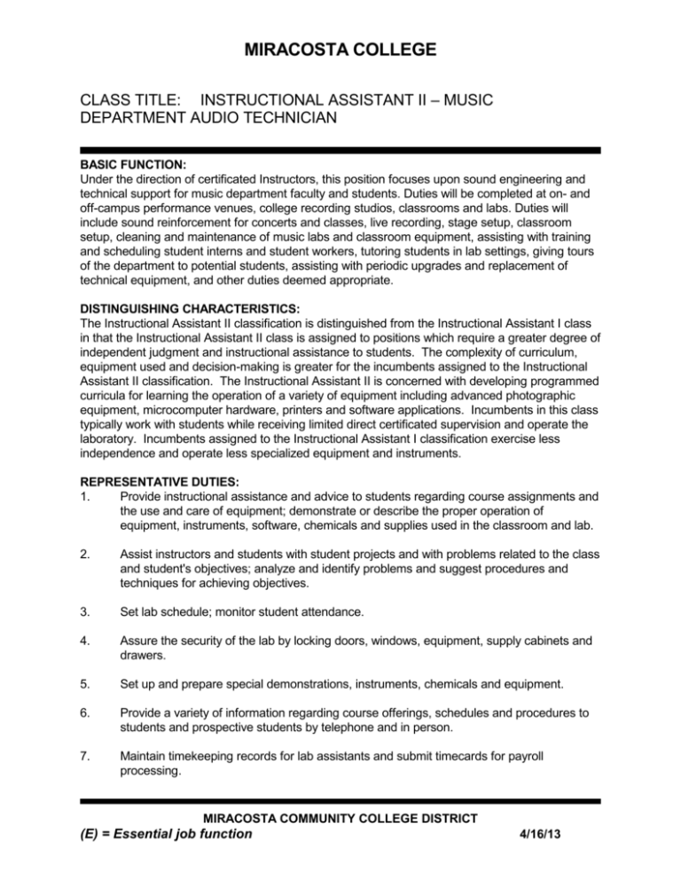 Instructional Assistant II