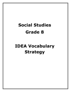 Social Studies Grade 8 IDEA Vocabulary Strategy