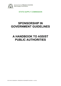 STATE SUPPLY COMMISSIONSPONSORSHIP INGOVERNMENT