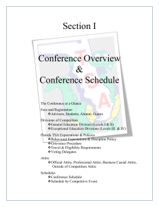 Section I Conference Overview & Conference Schedule The