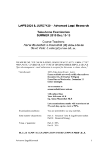 1 Advanced Legal Research Examination