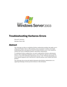 Troubleshooting Kerberos Errors