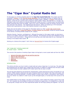 The "Cigar Box" Crystal Radio Set
