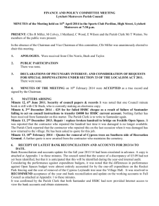 Finance Minutes140414draft - Lytchett Matravers Parish Council