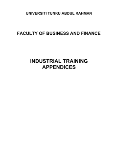 Industrial Training Student Appraisal