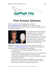 Free Science Quizzes - Hopping Fun Creations