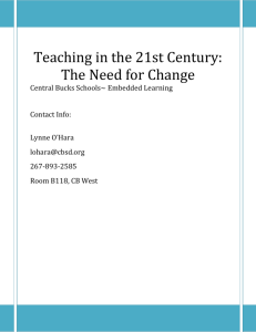 The Need for Change - Central Bucks School District