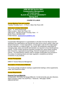 Compensation Management - Black Hills State University