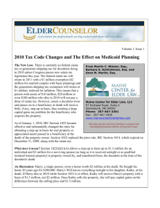 Volume 1, Issue 1 2010 Tax Code Changes and The Effect on