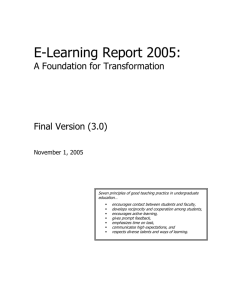 E-Learning Report - Office of the Vice