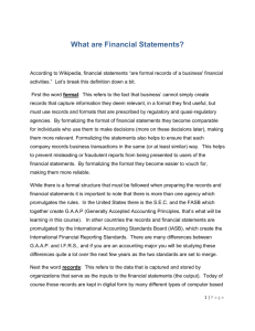 What are Financial Statements