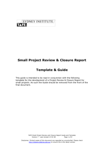 ProjectReviewClosureReportGuideandTemplate